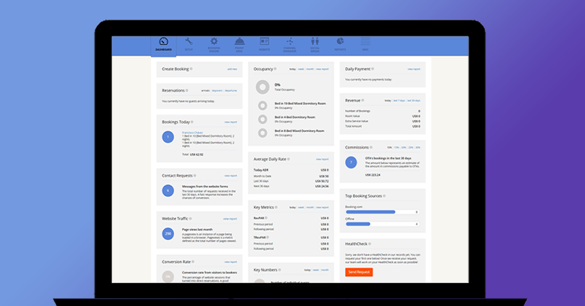 Hotel Link Extranet | New Dashboard